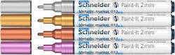 STAEDTLER Metálfényű marker készlet, 2 mm, SCHNEIDER " Paint-It 011" , 4 különböző szín