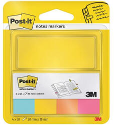 3M Jelölőcímke, papír, 4x50 lap, 20x38 mm, 3M POSTIT, ultra vegyes - toptoner
