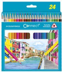 Connect Színes ceruza készlet, háromszögletű Connect 24 klf. szín (C-305590) - toptoner