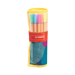 STABILO Rostirón, tűfilc készlet 0, 4mm, felcsavarható szett STABILO Point 88, 25 klf. szín