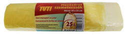 TUTI Szemeteszsák, zárószalagos, 25 l, 20 db, 50x55 cm, 12 , TUTI, sárga