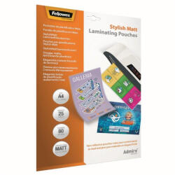 Fellowes Lamináló fólia, A4, 80 mikron, matt, 25 db/doboz, Admire Stylish Fellowes® (5602101) - toptoner