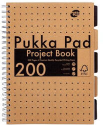 Pukka Pad Spirálfüzet, A4, vonalas, 100 lap, PUKKA PAD " Kraft project book"