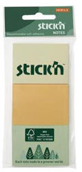 Stick N Öntapadó jegyzettömb, 38x51 mm, 3x100 lap, STICK N, pasztell színek - toptoner