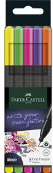 Faber-Castell Tűfilc készlet, 0, 4 mm, FABER-CASTELL " Grip" , 5 különböző neon szín