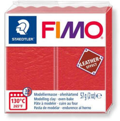 FIMO Gyurma, 57 g, égethető, FIMO " Leather Effect" , dinnyepiros