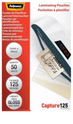 Fellowes Lamináló fólia, 54x86mm, 125 mikron, fényes, 50 db/doboz, Fellowes® - toptoner