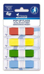 Victoria Jelölőcímke, műanyag, 4x36 lap, 43x12, 5 mm, VICTORIA OFFICE, vegyes szín