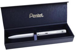Pentel Zseléstoll, 0, 35 mm, rotációs, ezüst tolltest, PENTEL " EnerGel BL-2007" kék