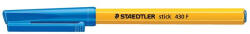 STAEDTLER Golyóstoll, 0, 3 mm, kupakos, STAEDTLER " Stick 430 F" , kék