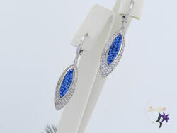 Xuping antiallergén Swarovski kék köves csüngős fülbevaló-ródium (F-1203-sw)