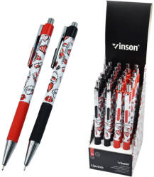 Vinson Golyóstoll nyomógombos 0, 7mm Vinson Lipstick 222 vegyes test displ 24 db/display - toptoner