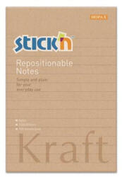 Stick N Öntapadó jegyzettömb, vonalas, 150x101 mm, 100 lap, STICK N " Kraft Notes"