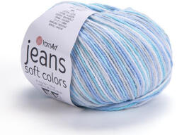 YARNART Jeans Soft Colors fonal 6203 - Türkiz-kék-fehér színárnyalat