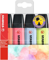 STABILO Szövegkiemelő készlet, 2-5 mm, STABILO " BOSS original Pastel3" , 4 különböző szín