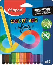Maped Színes ceruza készlet, háromszögletű, MAPED " Color' Peps INFINITY" , 12 különböző szín