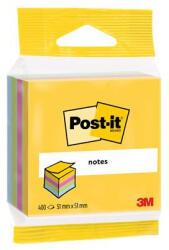 3M Öntapadó jegyzettömb, 51x51 mm, 400 lap, bliszteres, 3M POSTIT, ultra színek - toptoner