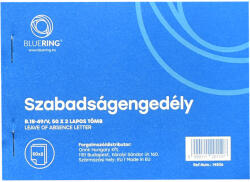 Bluering Szabadságengedély A6 50x2lapos B. 18-49/V Bluering® (NYOMTB1849VX) - toptoner