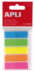 Apli Jelölőcímke, műanyag, 5x25 lap, 12x45 mm, APLI, 5 szín - toptoner