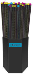Connect Grafitceruza HB, fekete testű, színes radírral, Connect 72 db/csomag, (C-105879) - toptoner