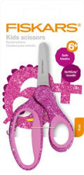 Fiskars Olló, iskolai, 13 cm, FISKARS " Glitter Kids" , rózsaszín