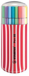 STABILO Rostirón készlet, 1 mm, piros tok, STABILO " Pen 68 Zebrui" , 20 különböző szín