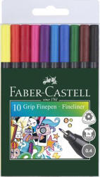Faber-Castell Tűfilc készlet, 0, 4 mm, FABER-CASTELL " Grip" , 10 különböző szín