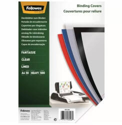Fellowes Előlap, A4, 500 mikron, 50 db/csomag, Fellowes® Fantaisie, áttetsző - toptoner