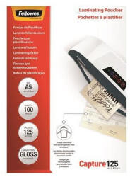 Fellowes Lamináló fólia, A5, 125 mikron, fényes, 100 db/doboz, Fellowes® - toptoner