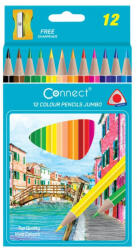 Connect Színes ceruza készlet, háromszögletű vastag Connect 12 klf. szín (C-609719) - toptoner
