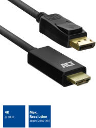 ACT DisplayPort / HDMI kábel 1.8m fekete 4K ACT (AC7550)