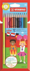STABILO Színes ceruza készlet, hatszögletű, STABILO " Color" , 12 különböző szín