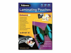 Fellowes Lamináló fólia, A4, 80 mikron, matt, 100 db/doboz, Fellowes® - toptoner