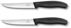 Victorinox Swiss Classic steak kés, recézett pengével (12 cm) 2 részes, fekete