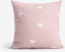 Goldea krepp párnahuzat - szívecskék, púderrózsaszín alapon 40 x 40 cm