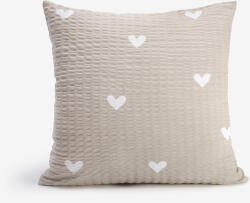 Goldea krepp párnahuzat - szívecskék, latte színű alapon 30 x 50 cm