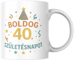  Boldog 40. Születésnapot születésnapi bögre (Boldog_40_Szuletesnapot_szuletesnapi_bogre)