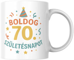Boldog 70. Születésnapot születésnapi bögre (Boldog_70_Szuletesnapot_szuletesnapi_bogre)
