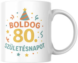  Boldog 80. Születésnapot születésnapi bögre (Boldog_80_Szuletesnapot_szuletesnapi_bogre)