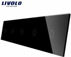 LIVOLO Panou 5 intrerupatoare simple cu touch Livolo din sticla SmartElectro IntelligentHouse (C7-C1/C1/C1/C1/C1-12)