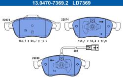 ATE Set placute frana ATE 13.0470-7369.2 (13.0470-7369.2)