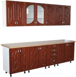 Spectral Mobila Bucatarie Zebra 260 cm din MDF Cedru frunza cu blat termoizolant artar