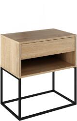 Mobikon Noptiera DTD stejar sonoma metal negru Arti 60x38, 4x65 cm (0000403337)