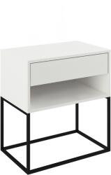 Mobikon Noptiera DTD alb metal negru Arti 60x38, 4x65 cm (0000403336)