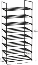 Mobikon Pantofar metal plastic negru Laurin 65, 5x30x138 cm (0000399547) Pantofar