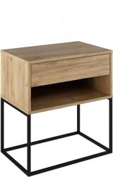 Mobikon Noptiera DTD stejar artisan metal negru Arti 60x38, 4x65 cm (0000403338)