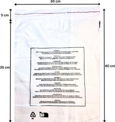 Freeteks Home Pungi ambalare lenjerii de pat 100 buc | Pungi plastic cu adeziv pentru textile 40x55 cm