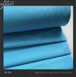 SABAEV Material Bumbac Satinat Uni Engros - Stofa Lenjerii 240 cm Latime Producatori sb 136 turcoaz