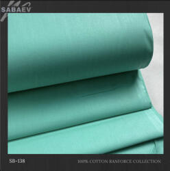SABAEV Material Bumbac Satinat Uni Engros - Stofa Lenjerii 240 cm Latime Producatori 138 turcoaz