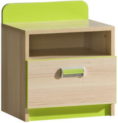  Éjjeliszekrény LOREN LR12 coimbra kőris / lime zöld